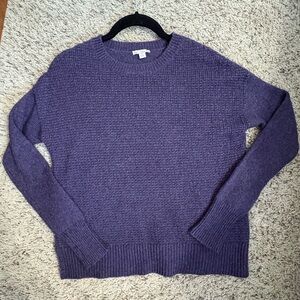Gap Purple Women's Wool Blend Crewneck Textured Sweater Size XS